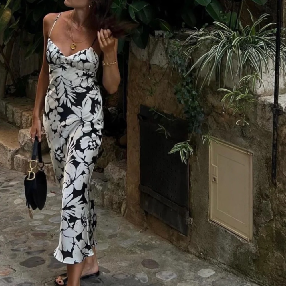 SOLD Zara tropical slip dress